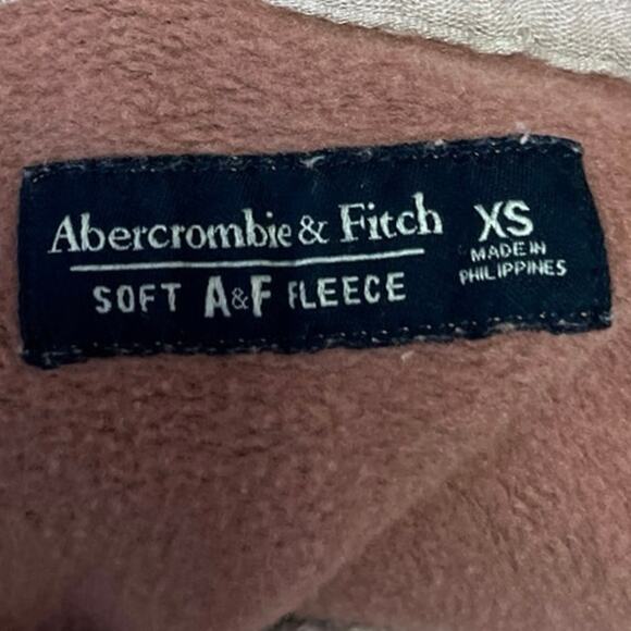 Abercrombie & Fitch Fleece Orange Colorblock Hooded Hoodie Sweatshirt Sweater XS - Picture 3 of 4